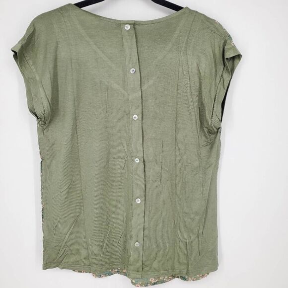 Papermoon NWT‎ Women's Green Floral Blouse Size XSmall - Picture 4 of 5